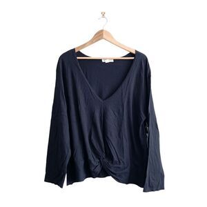 Treasure & Bond Womens Long Sleeve Twist Front V-Neck Top Size XXL